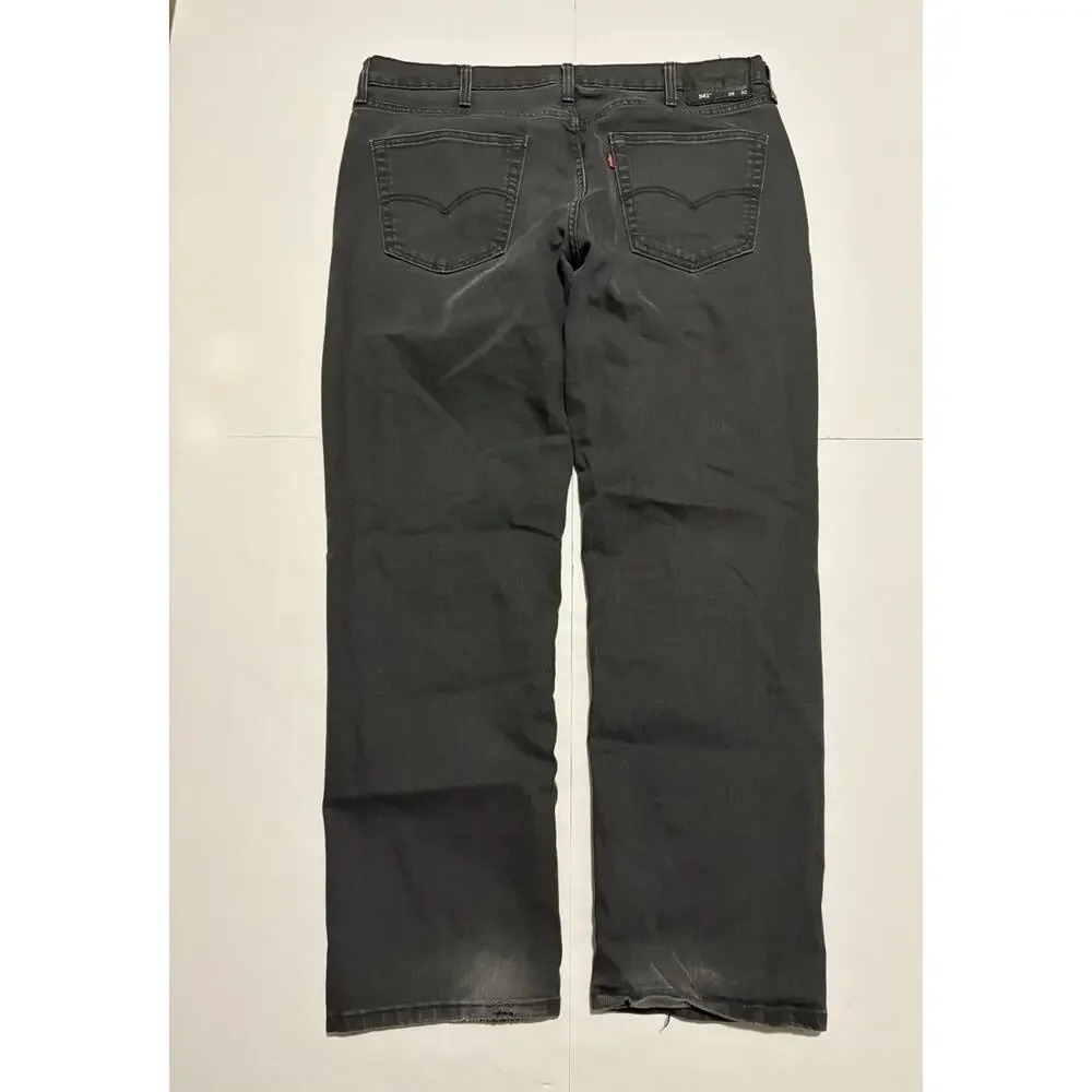 Levis 541 Jeans Mens 38x32 Gray Charcoal Wash Athletic Straight Denim Pants